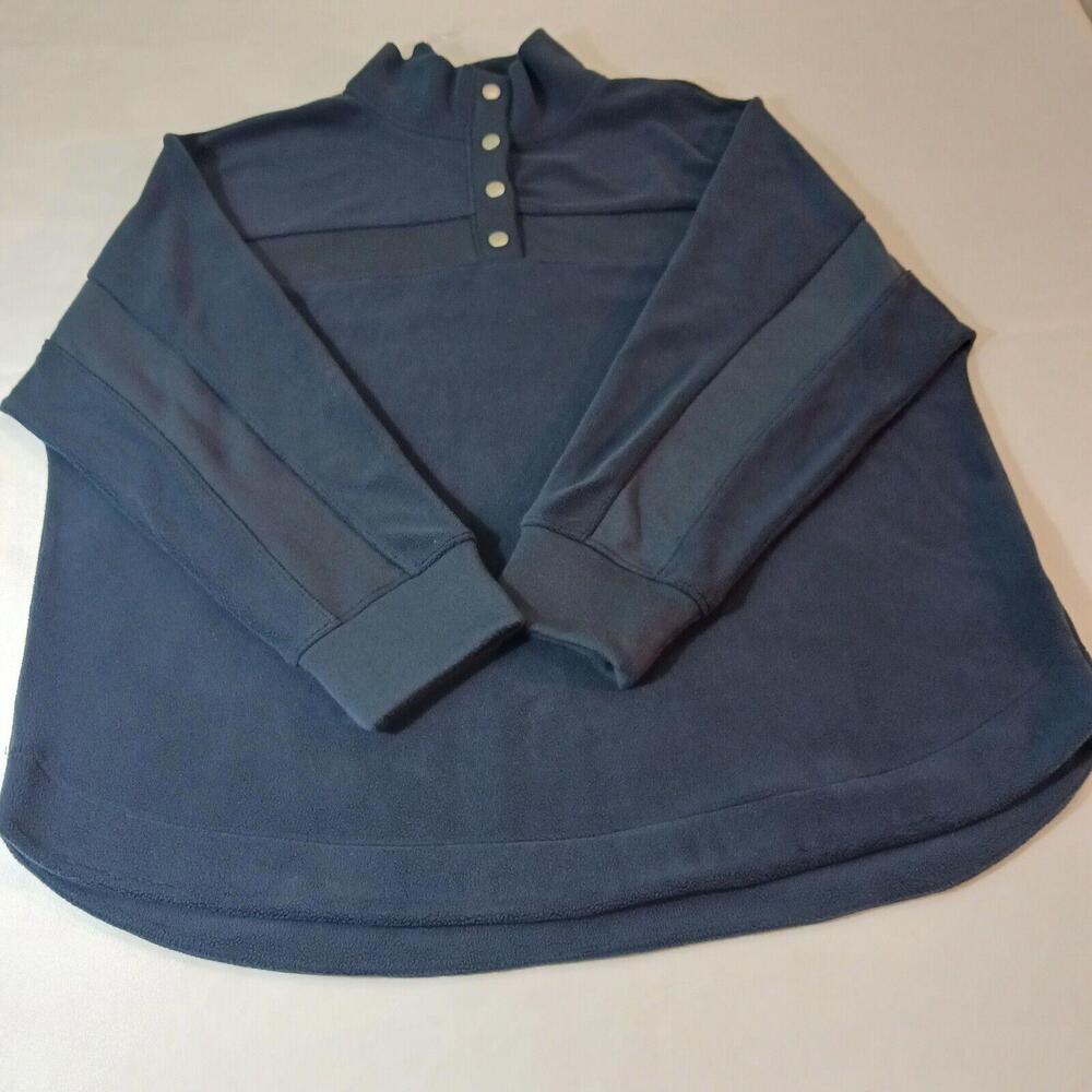 Westbound RN#58909 Men's Blue 1/4 Button Sweatshirt Long Sleeve Size Large